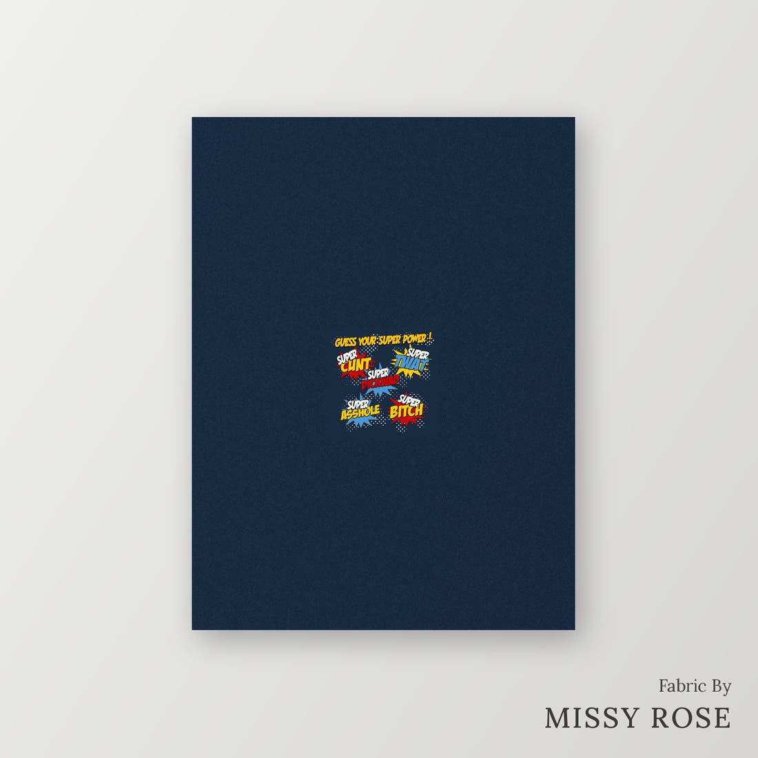 Profanity Fabric Panel 351 – printed fabric panel with centred picture, custom printed to order | Fabric by Missy Rose