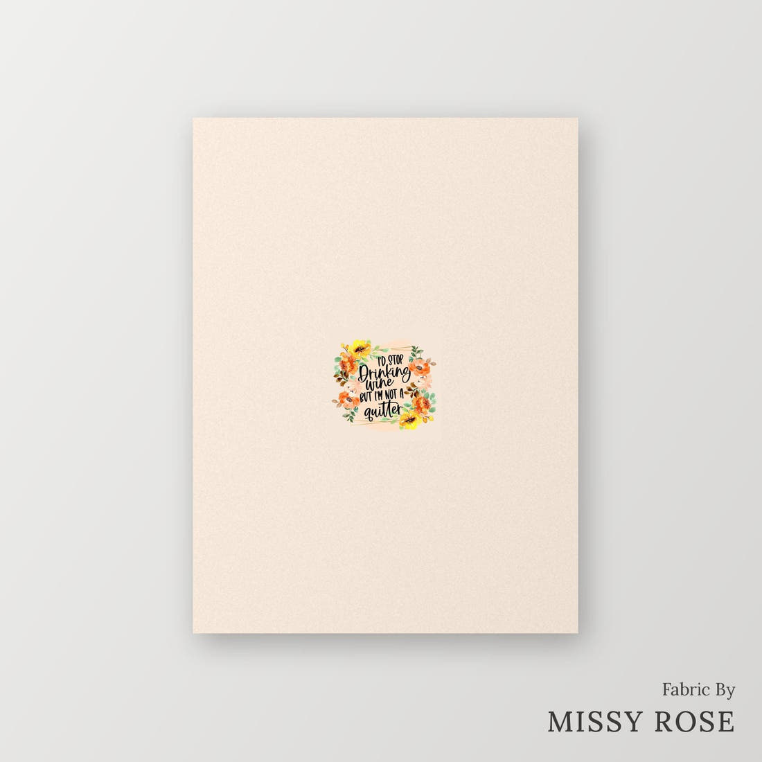 Profanity Fabric Panel 353 – printed fabric panel with centred picture, custom printed to order | Fabric by Missy Rose