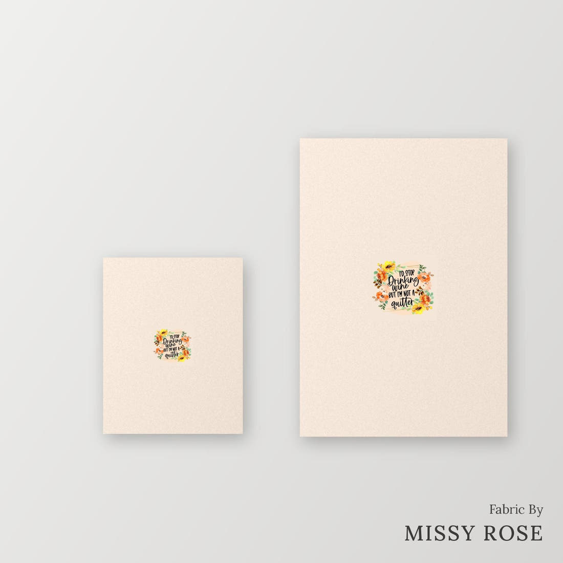 Profanity Fabric Panel 353 – universal and adult panel sizes side by side | Fabric by Missy Rose