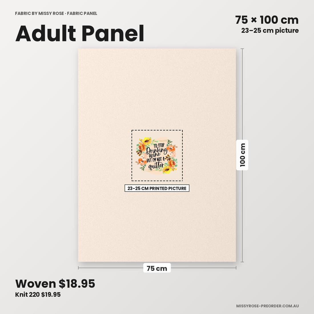 Profanity Fabric Panel 353 adult panel sizing – 23–25 cm printed picture on 75 × 100 cm fabric | Fabric by Missy Rose