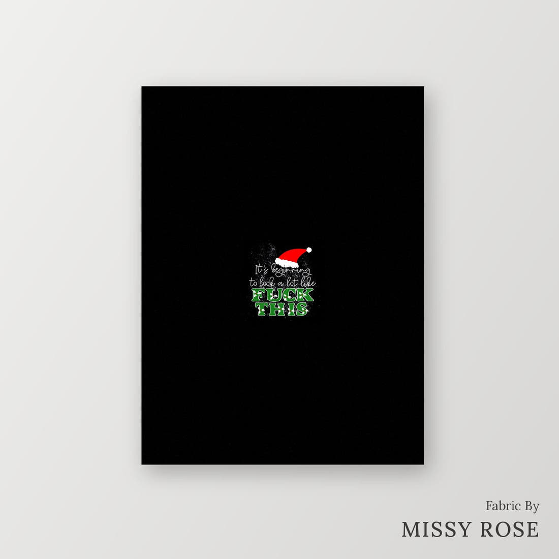 Profanity Fabric Panel 356 – printed fabric panel with centred picture, custom printed to order | Fabric by Missy Rose
