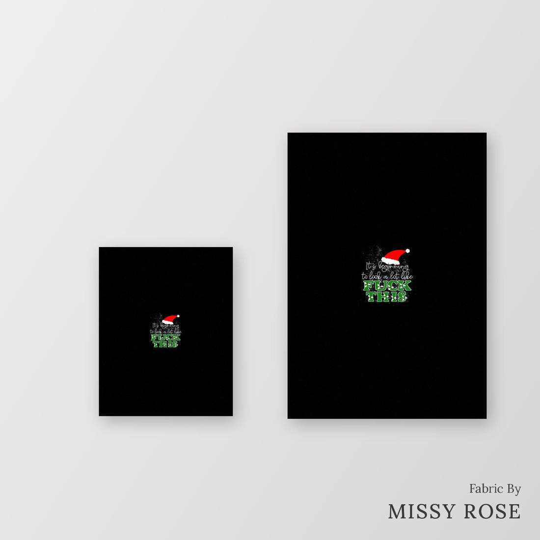 Profanity Fabric Panel 356 – universal and adult panel sizes side by side | Fabric by Missy Rose