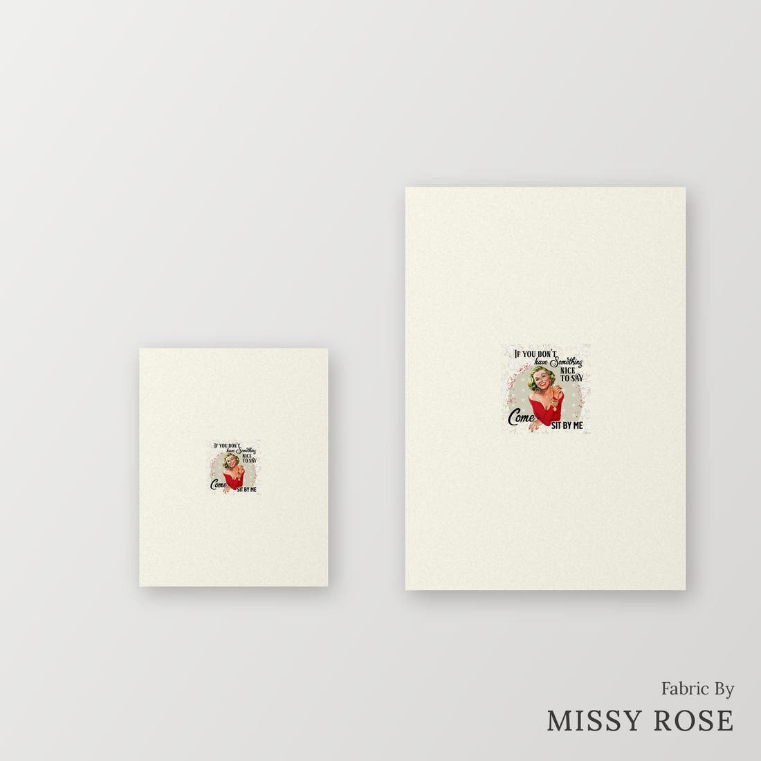 Profanity Fabric Panel 357 – universal and adult panel sizes side by side | Fabric by Missy Rose
