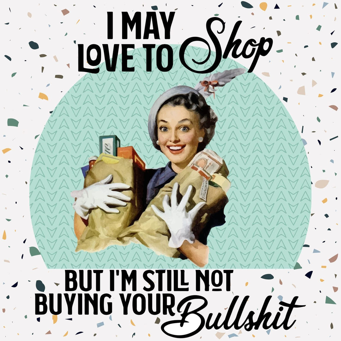 Profanity Fabric Panel 359 – full artwork close-up of the printed picture | Fabric by Missy Rose