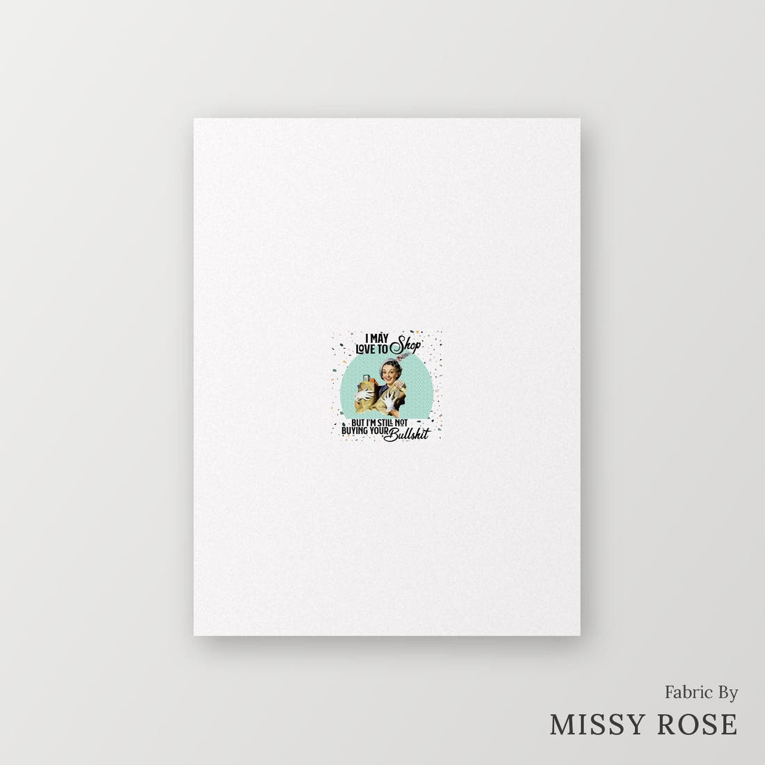 Profanity Fabric Panel 359 – printed fabric panel with centred picture, custom printed to order | Fabric by Missy Rose