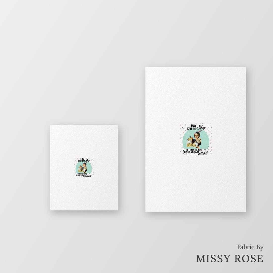 Profanity Fabric Panel 359 – universal and adult panel sizes side by side | Fabric by Missy Rose