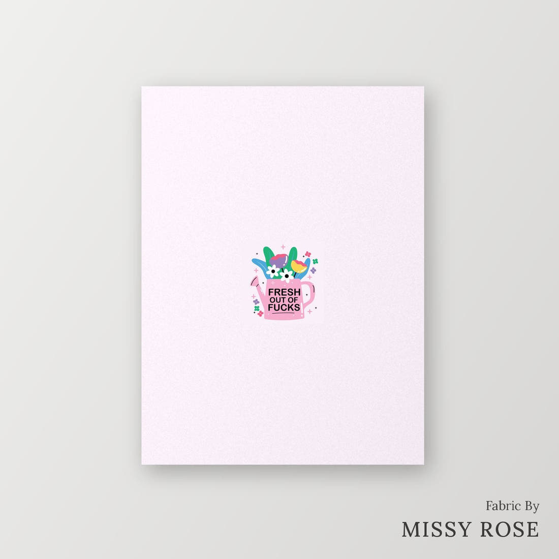 Profanity Fabric Panel 36 – printed fabric panel with centred picture, custom printed to order | Fabric by Missy Rose