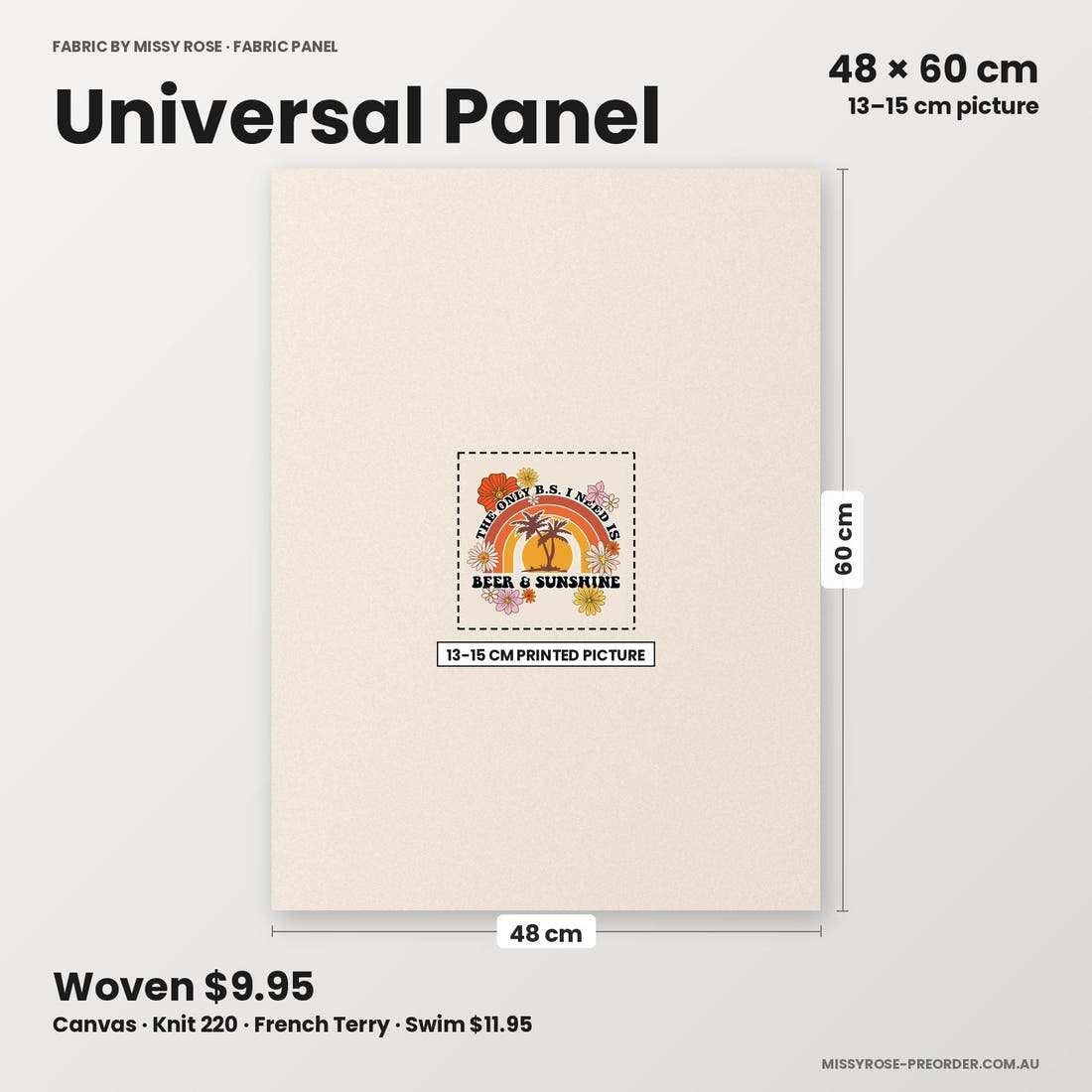 Profanity Fabric Panel 361 universal panel sizing – 13–15 cm printed picture on 48 × 60 cm fabric | Fabric by Missy Rose