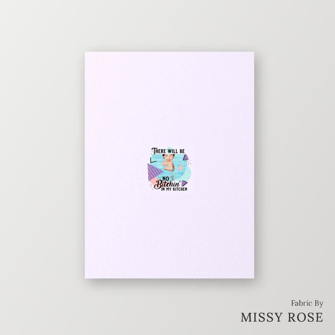 Profanity Fabric Panel 362 – printed fabric panel with centred picture, custom printed to order | Fabric by Missy Rose