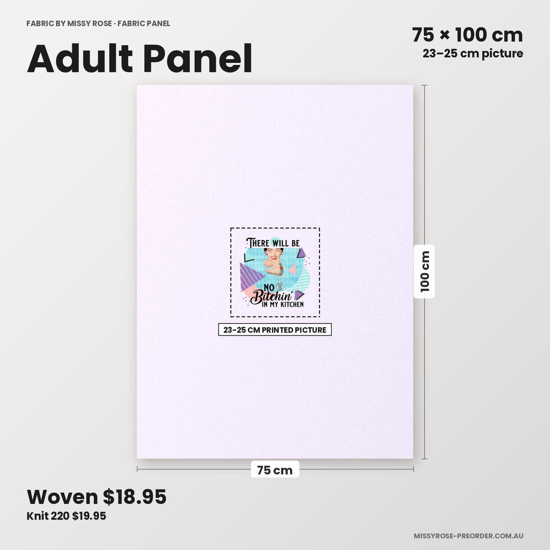 Profanity Fabric Panel 362 adult panel sizing – 23–25 cm printed picture on 75 × 100 cm fabric | Fabric by Missy Rose