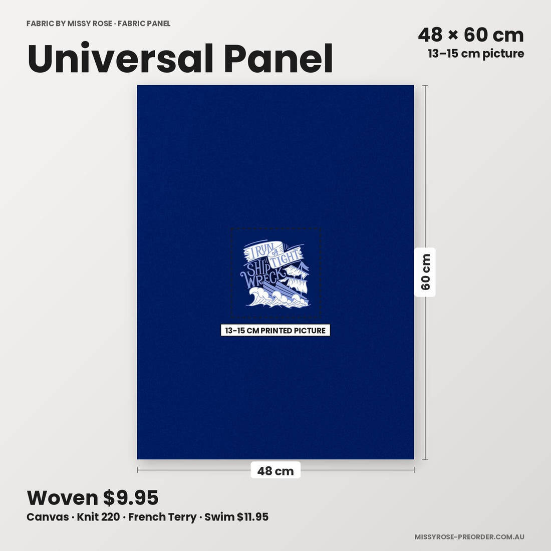 Profanity Fabric Panel 369 universal panel sizing – 13–15 cm printed picture on 48 × 60 cm fabric | Fabric by Missy Rose