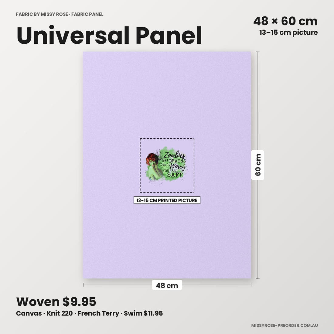 Profanity Fabric Panel 37 universal panel sizing – 13–15 cm printed picture on 48 × 60 cm fabric | Fabric by Missy Rose