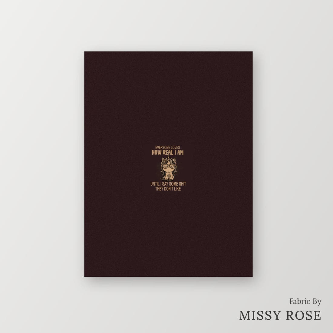 Profanity Fabric Panel 370 – printed fabric panel with centred picture, custom printed to order | Fabric by Missy Rose
