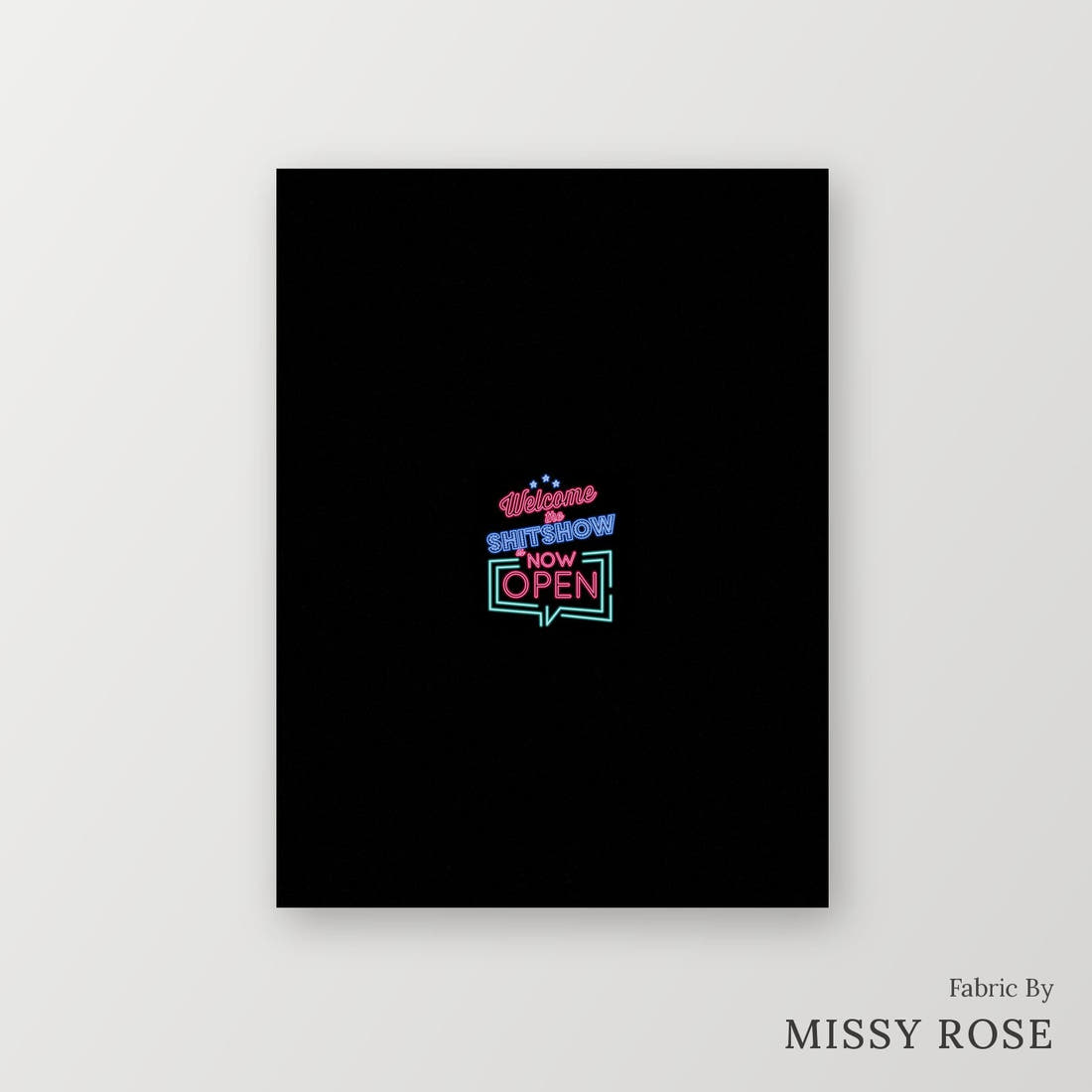 Profanity Fabric Panel 371 – printed fabric panel with centred picture, custom printed to order | Fabric by Missy Rose