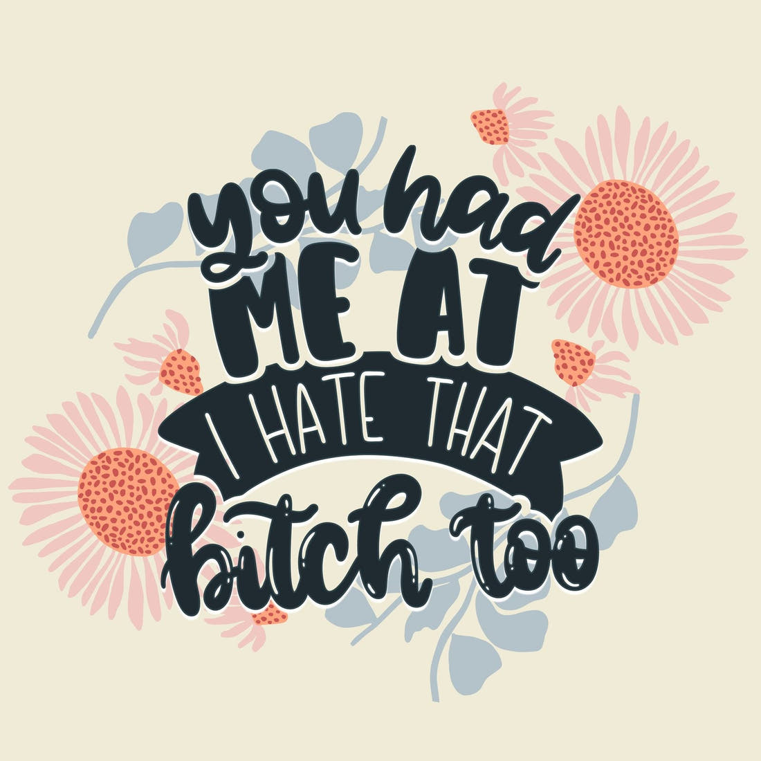Profanity Fabric Panel 376 – full artwork close-up of the printed picture | Fabric by Missy Rose