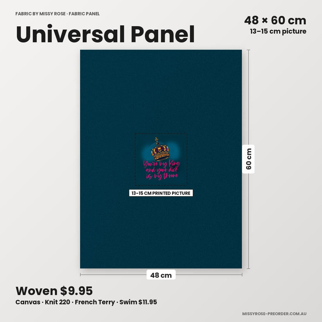 Profanity Fabric Panel 377 universal panel sizing – 13–15 cm printed picture on 48 × 60 cm fabric | Fabric by Missy Rose