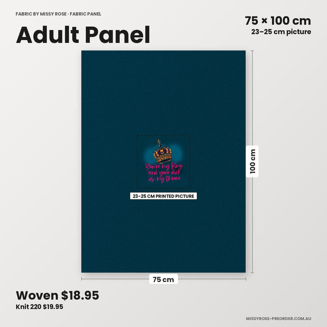 Profanity Fabric Panel 377 adult panel sizing – 23–25 cm printed picture on 75 × 100 cm fabric | Fabric by Missy Rose