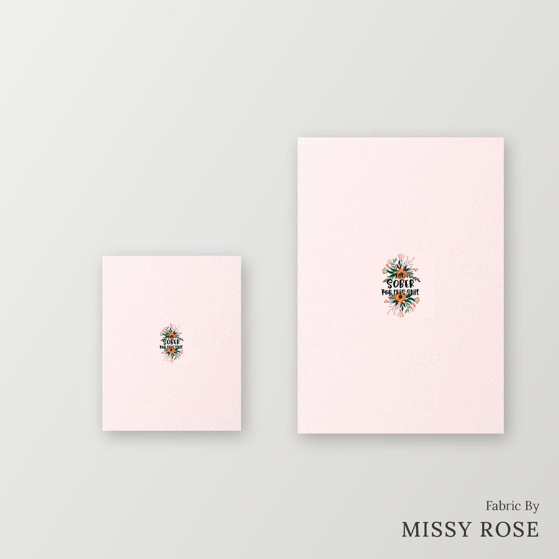 Profanity Fabric Panel 379 – universal and adult panel sizes side by side | Fabric by Missy Rose