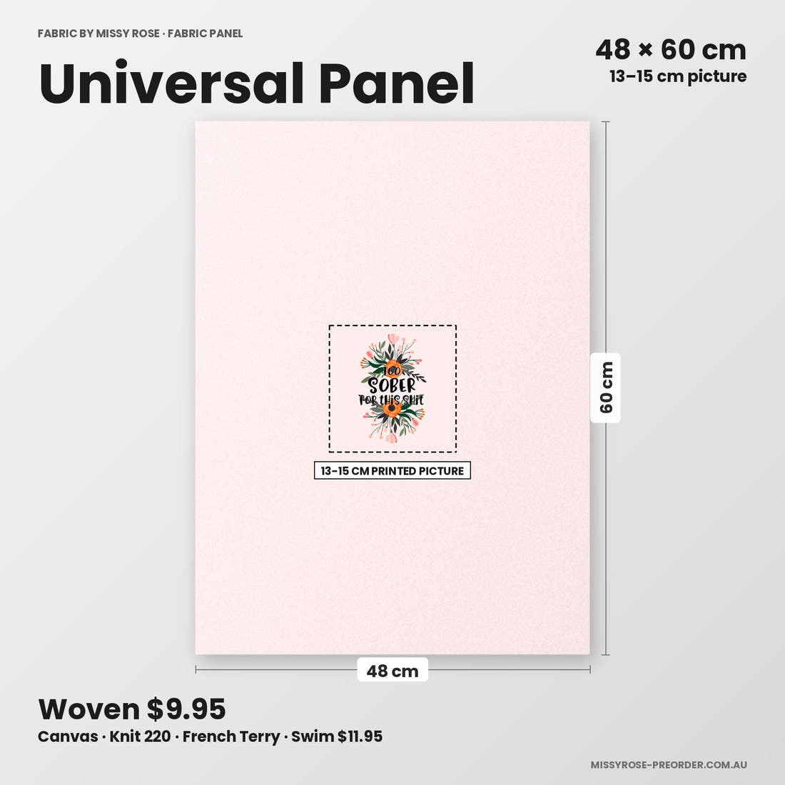 Profanity Fabric Panel 379 universal panel sizing – 13–15 cm printed picture on 48 × 60 cm fabric | Fabric by Missy Rose