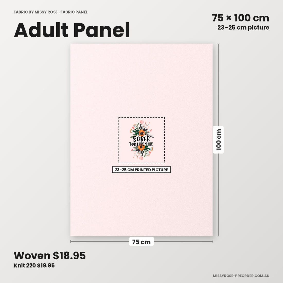 Profanity Fabric Panel 379 adult panel sizing – 23–25 cm printed picture on 75 × 100 cm fabric | Fabric by Missy Rose