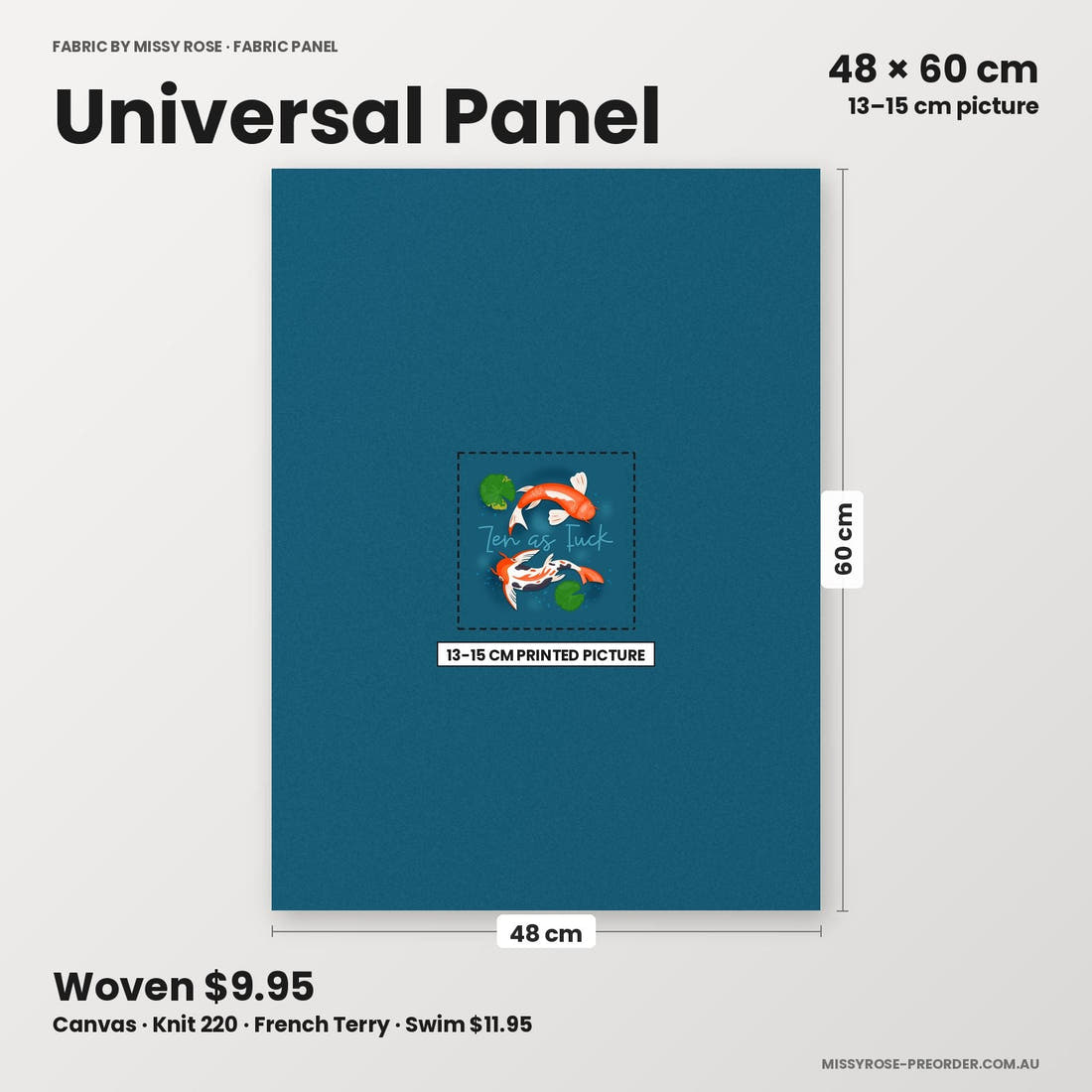 Profanity Fabric Panel 38 universal panel sizing – 13–15 cm printed picture on 48 × 60 cm fabric | Fabric by Missy Rose