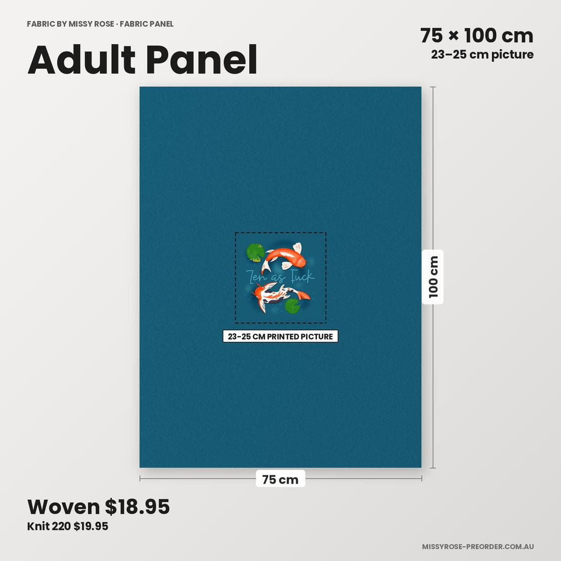 Profanity Fabric Panel 38 adult panel sizing – 23–25 cm printed picture on 75 × 100 cm fabric | Fabric by Missy Rose