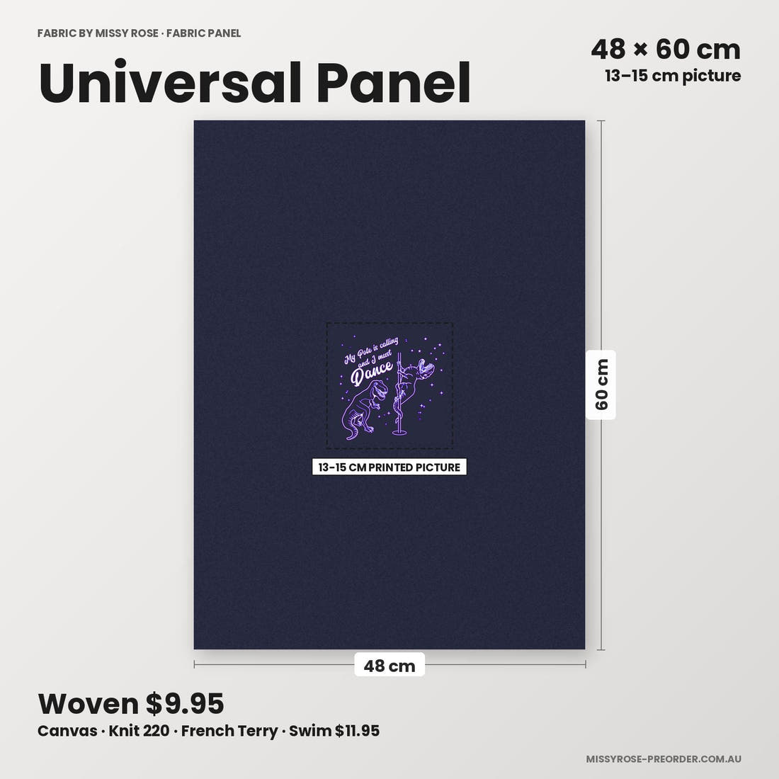 Profanity Fabric Panel 380 universal panel sizing – 13–15 cm printed picture on 48 × 60 cm fabric | Fabric by Missy Rose