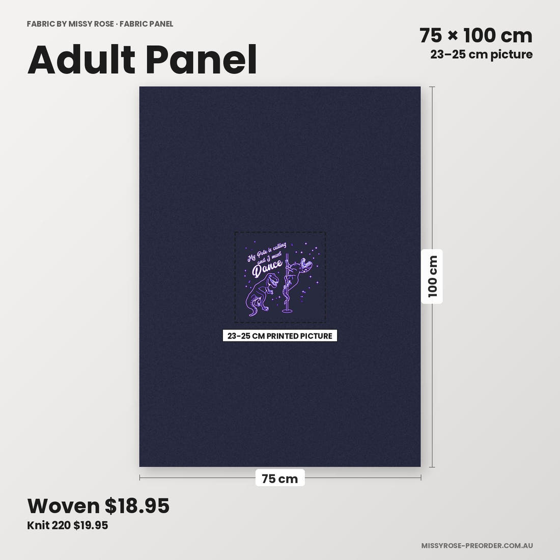 Profanity Fabric Panel 380 adult panel sizing – 23–25 cm printed picture on 75 × 100 cm fabric | Fabric by Missy Rose