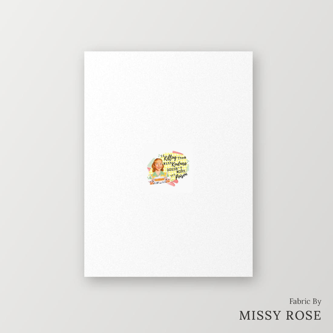 Profanity Fabric Panel 381 – printed fabric panel with centred picture, custom printed to order | Fabric by Missy Rose