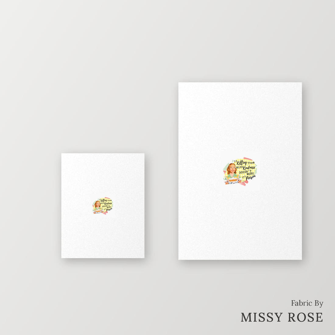 Profanity Fabric Panel 381 – universal and adult panel sizes side by side | Fabric by Missy Rose