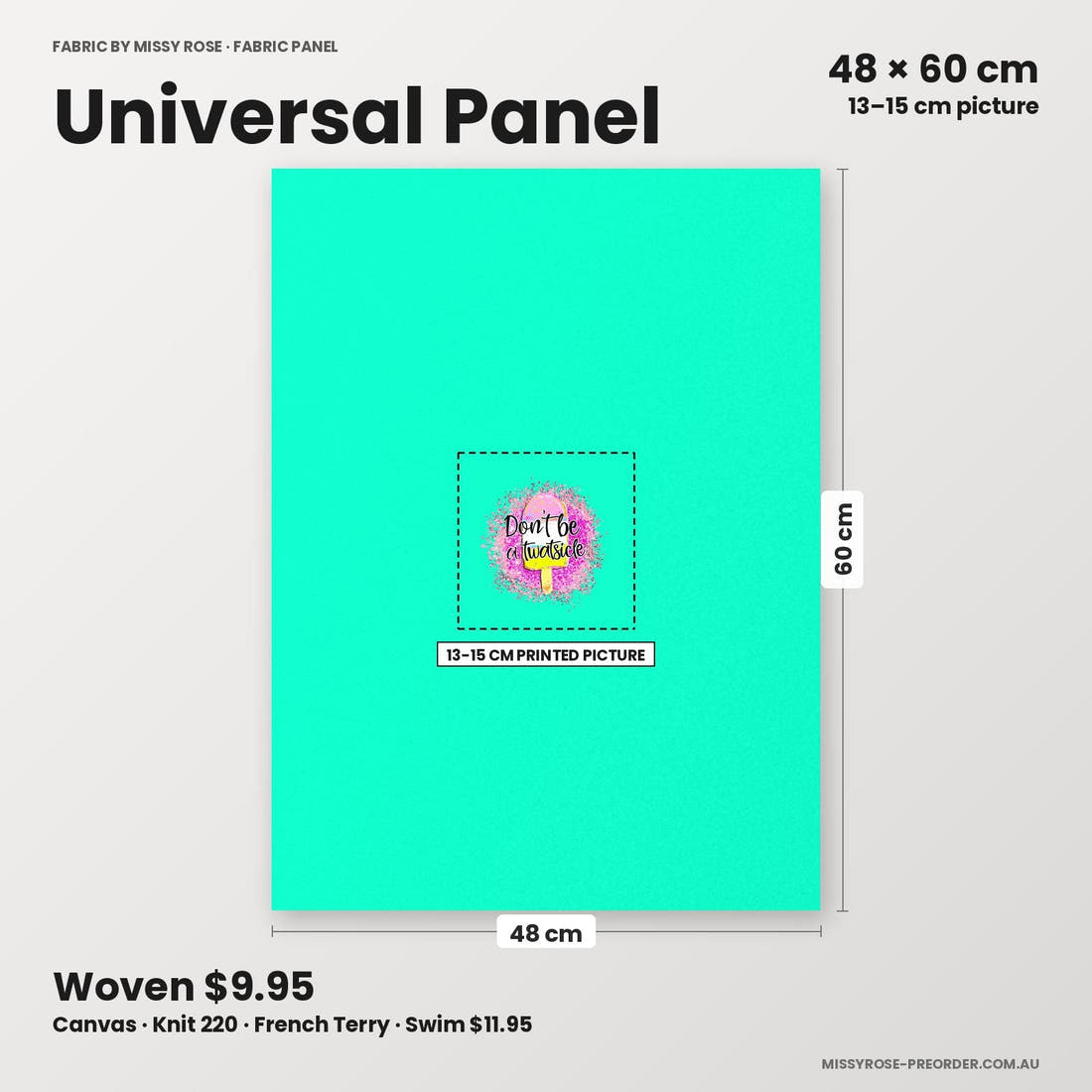 Profanity Fabric Panel 382 universal panel sizing – 13–15 cm printed picture on 48 × 60 cm fabric | Fabric by Missy Rose