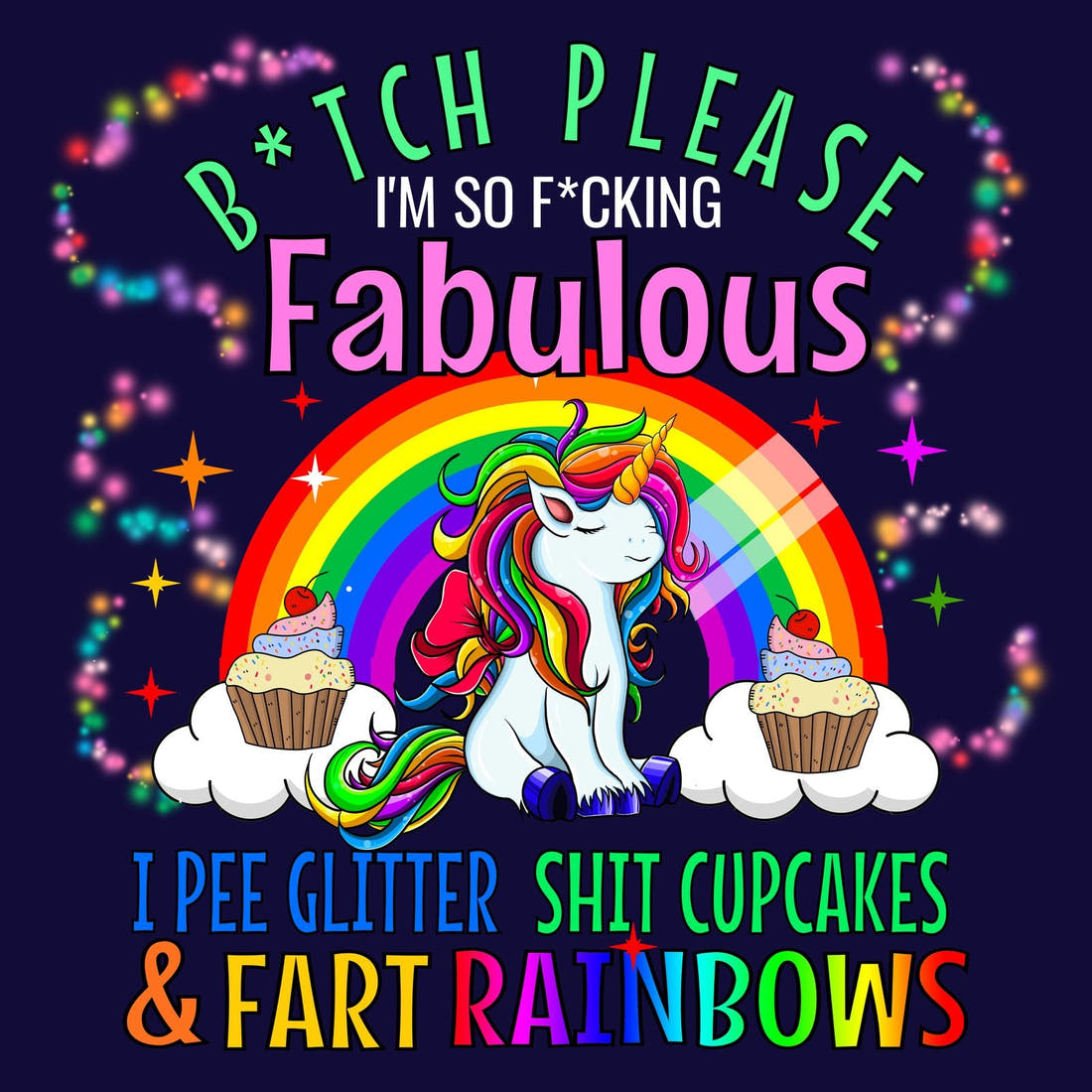 Profanity Fabric Panel 383 – full artwork close-up of the printed picture | Fabric by Missy Rose