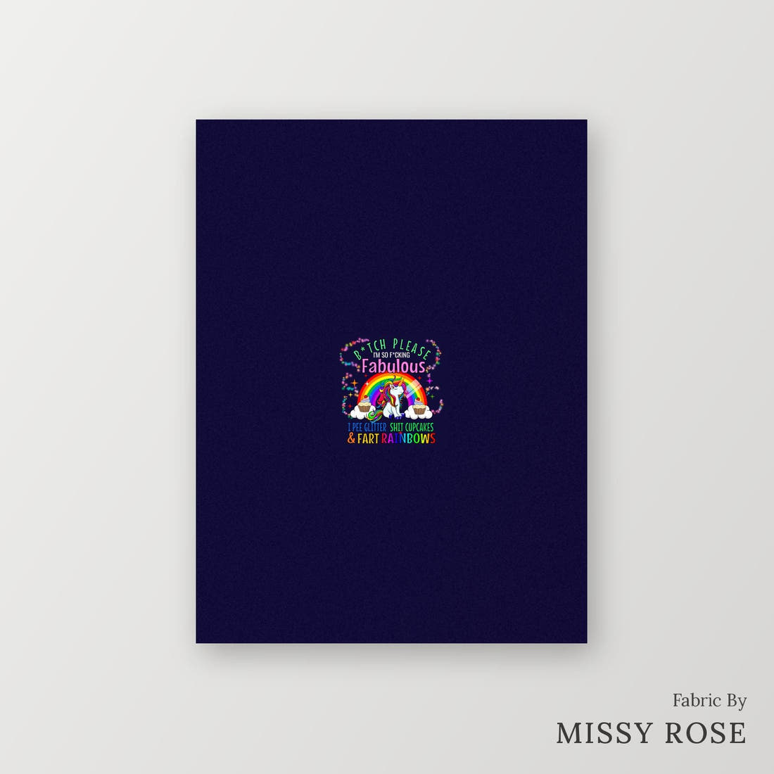 Profanity Fabric Panel 383 – printed fabric panel with centred picture, custom printed to order | Fabric by Missy Rose