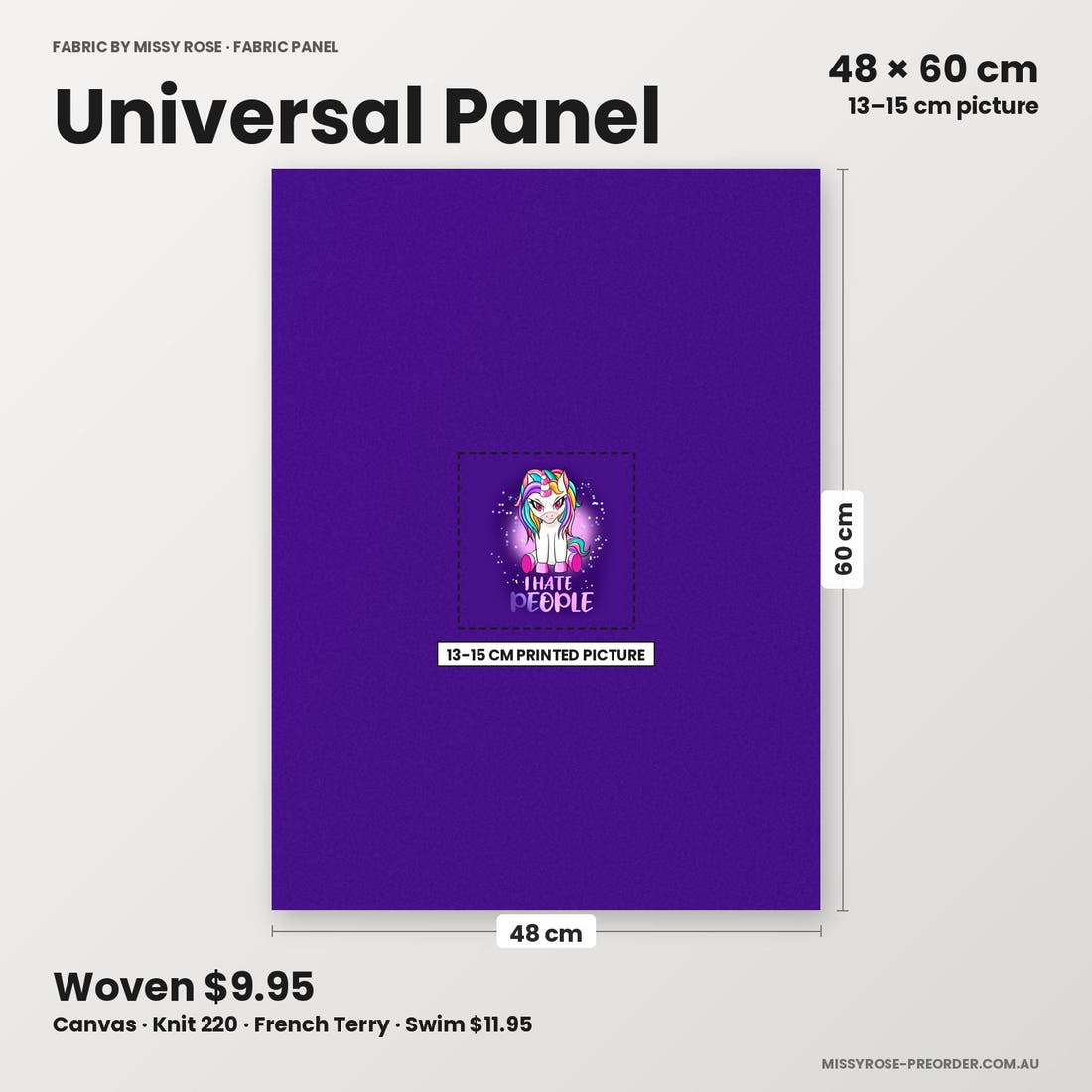 Profanity Fabric Panel 384 universal panel sizing – 13–15 cm printed picture on 48 × 60 cm fabric | Fabric by Missy Rose