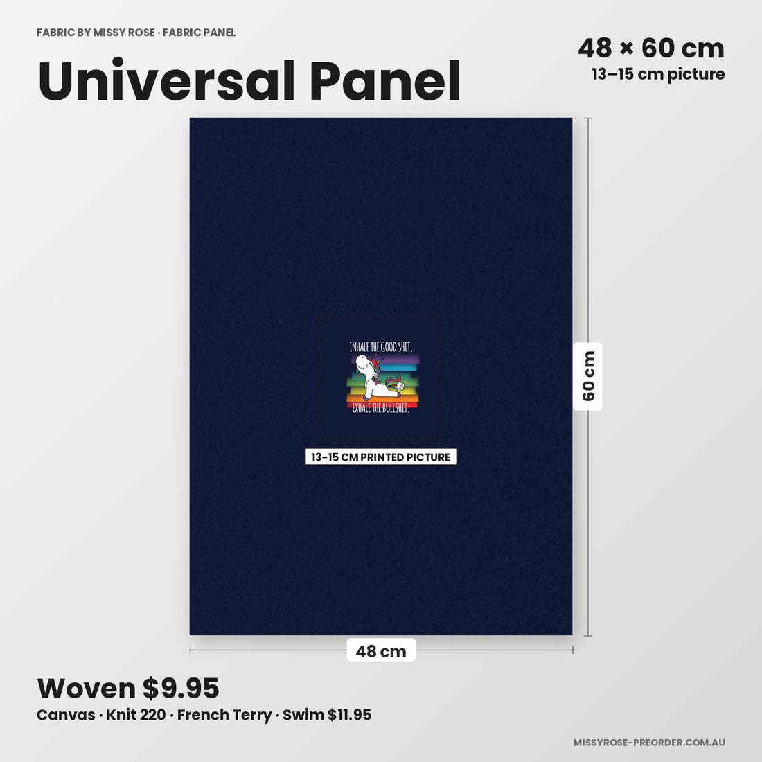 Profanity Fabric Panel 385 universal panel sizing – 13–15 cm printed picture on 48 × 60 cm fabric | Fabric by Missy Rose