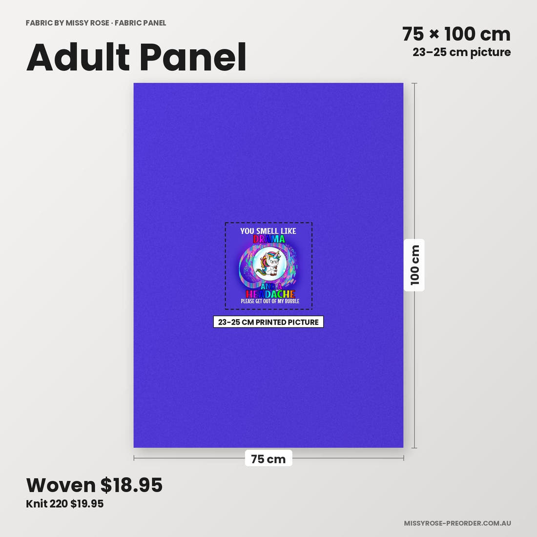 Profanity Fabric Panel 386 adult panel sizing – 23–25 cm printed picture on 75 × 100 cm fabric | Fabric by Missy Rose