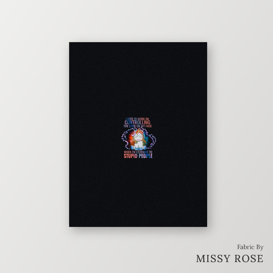 Profanity Fabric Panel 387 – printed fabric panel with centred picture, custom printed to order | Fabric by Missy Rose