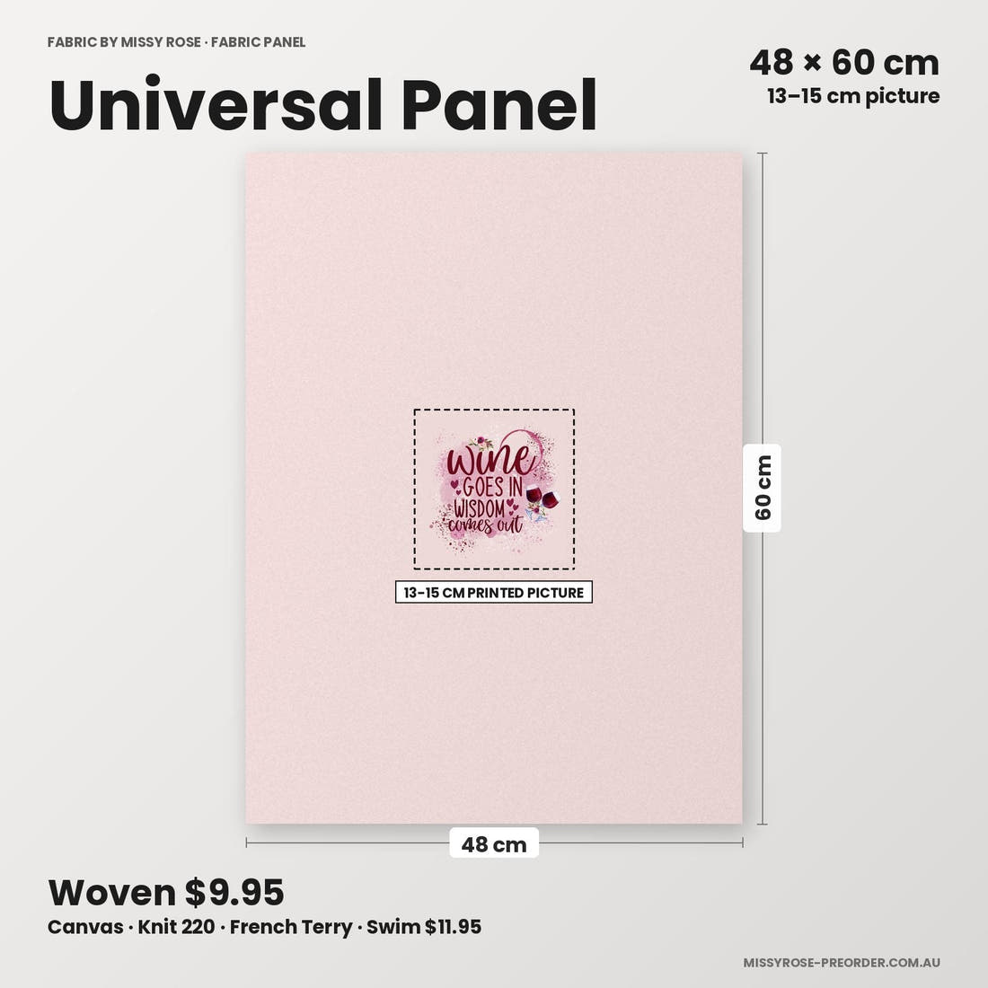 Profanity Fabric Panel 389 universal panel sizing – 13–15 cm printed picture on 48 × 60 cm fabric | Fabric by Missy Rose