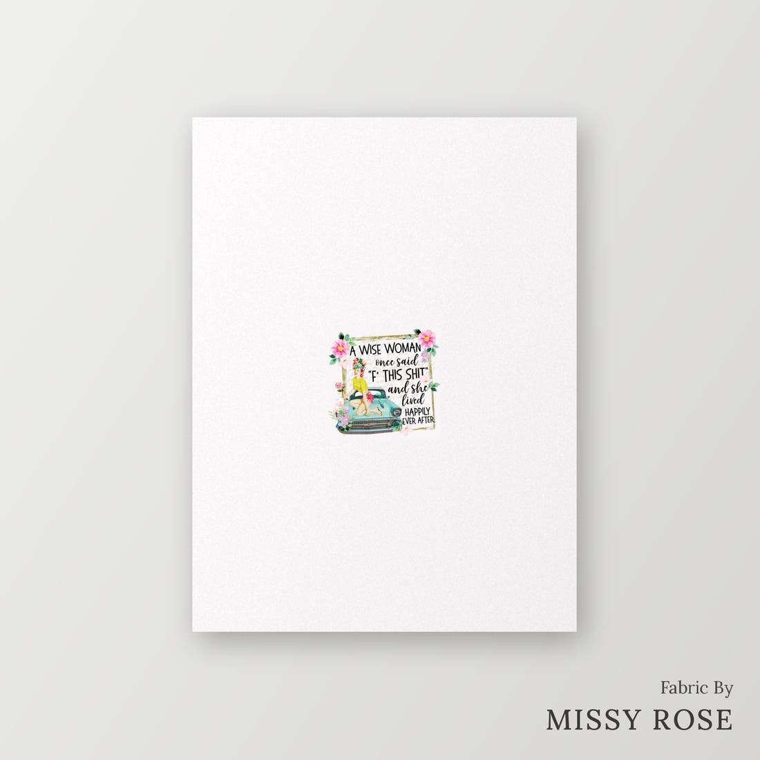 Profanity Fabric Panel 39 – printed fabric panel with centred picture, custom printed to order | Fabric by Missy Rose