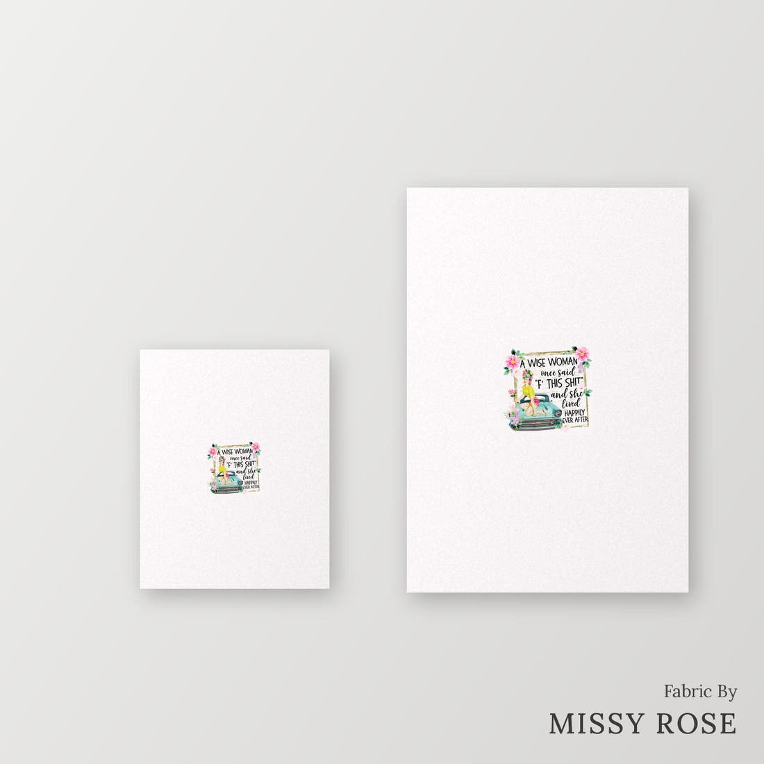 Profanity Fabric Panel 39 – universal and adult panel sizes side by side | Fabric by Missy Rose