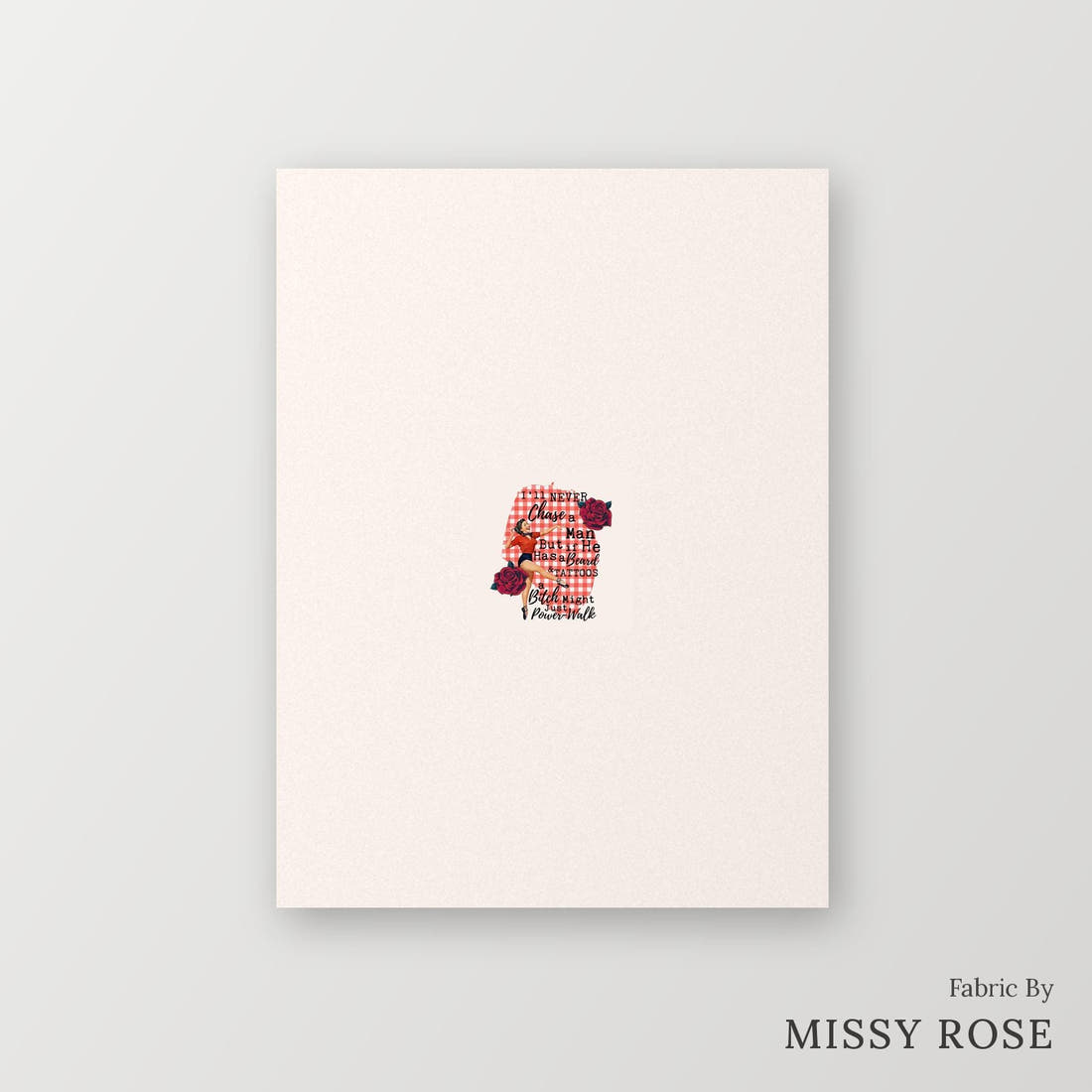 Profanity Fabric Panel 392 – printed fabric panel with centred picture, custom printed to order | Fabric by Missy Rose