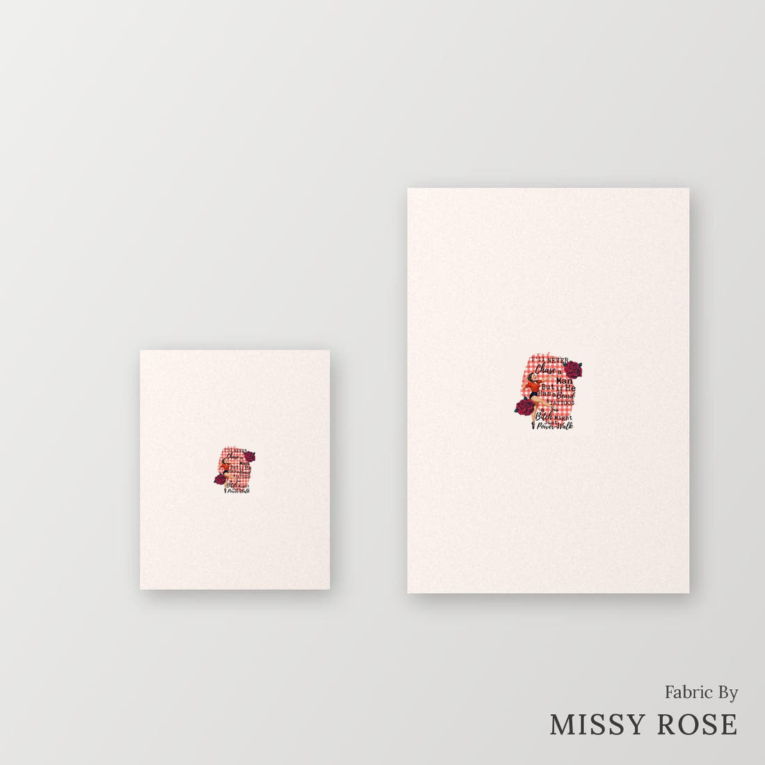 Profanity Fabric Panel 392 – universal and adult panel sizes side by side | Fabric by Missy Rose