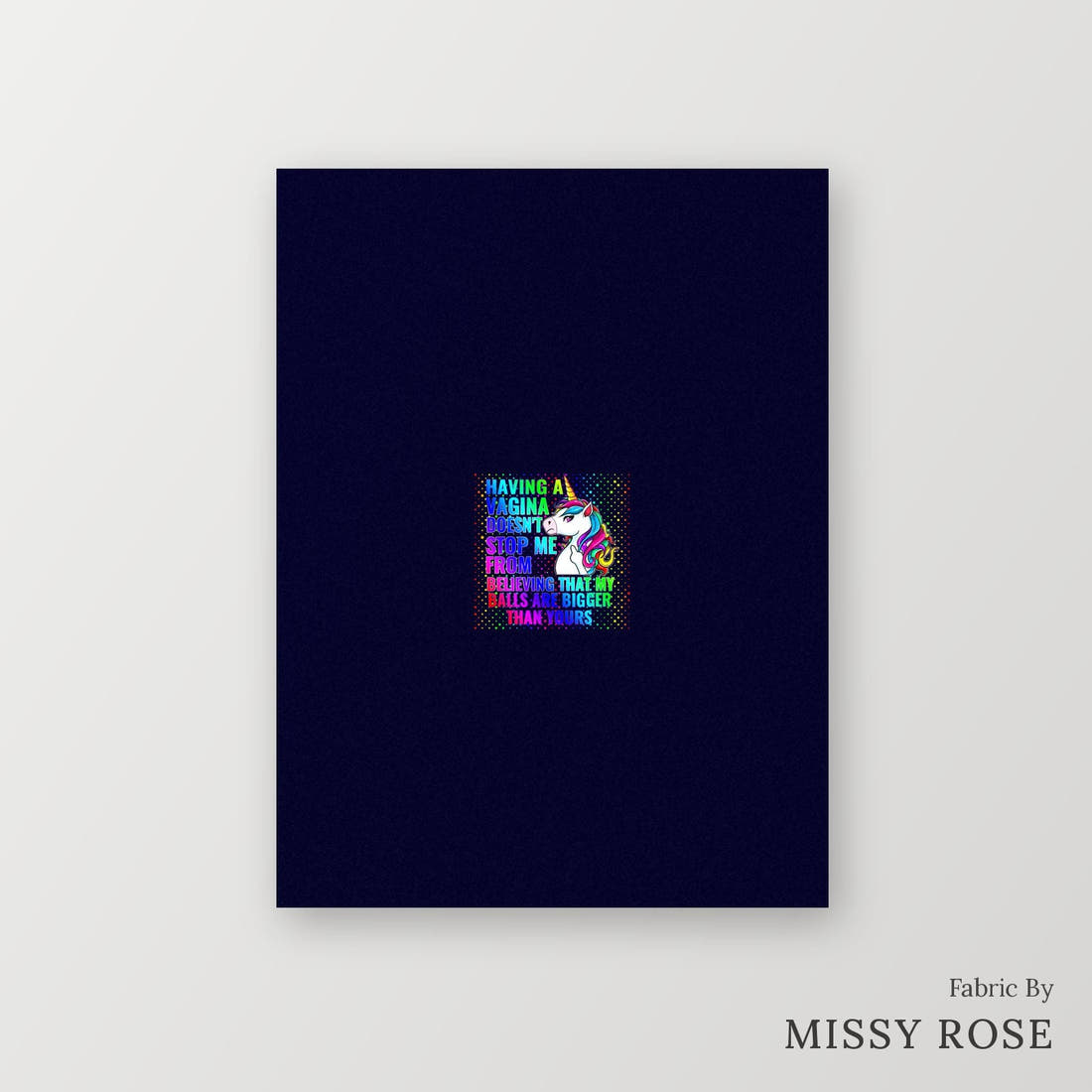 Profanity Fabric Panel 395 – printed fabric panel with centred picture, custom printed to order | Fabric by Missy Rose