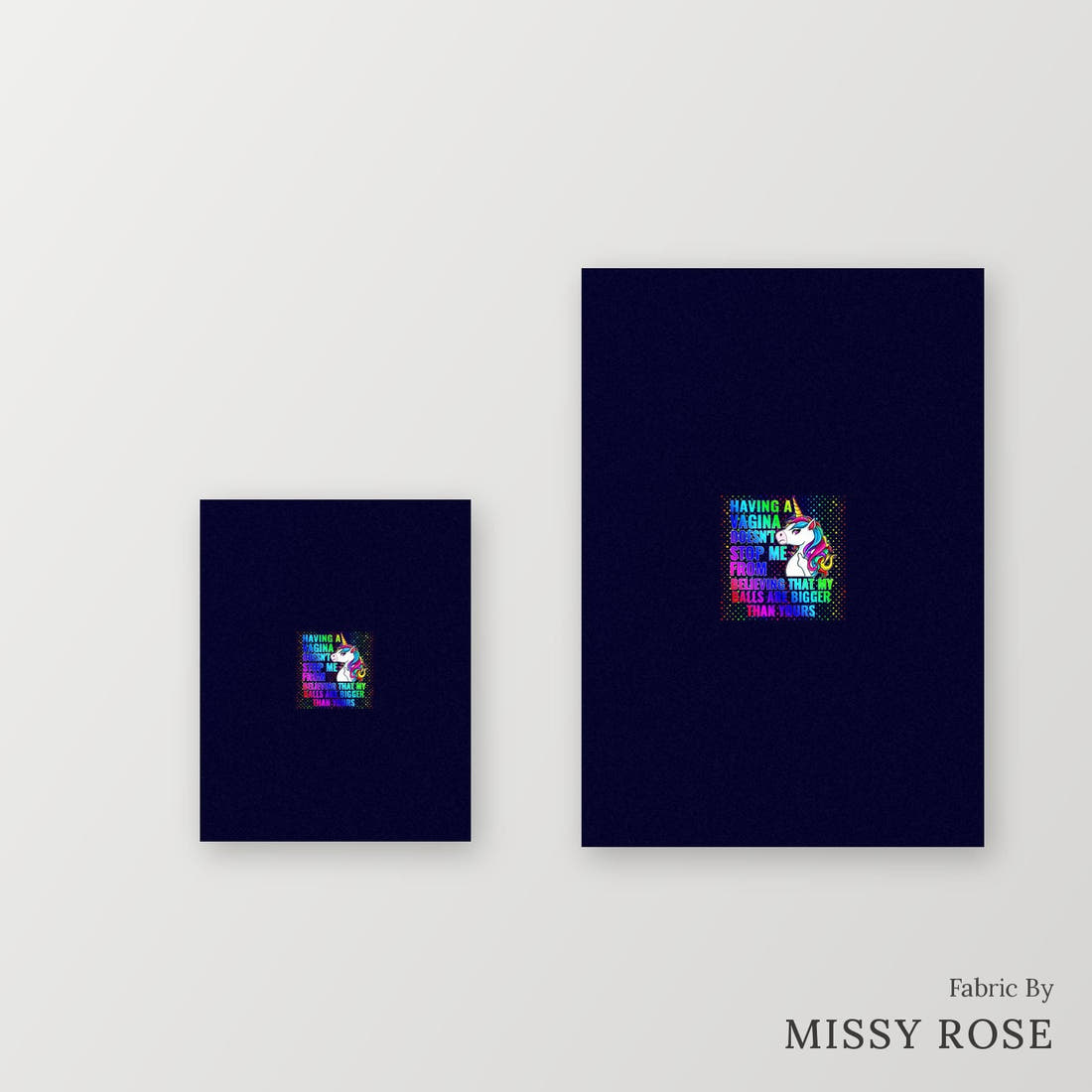 Profanity Fabric Panel 395 – universal and adult panel sizes side by side | Fabric by Missy Rose