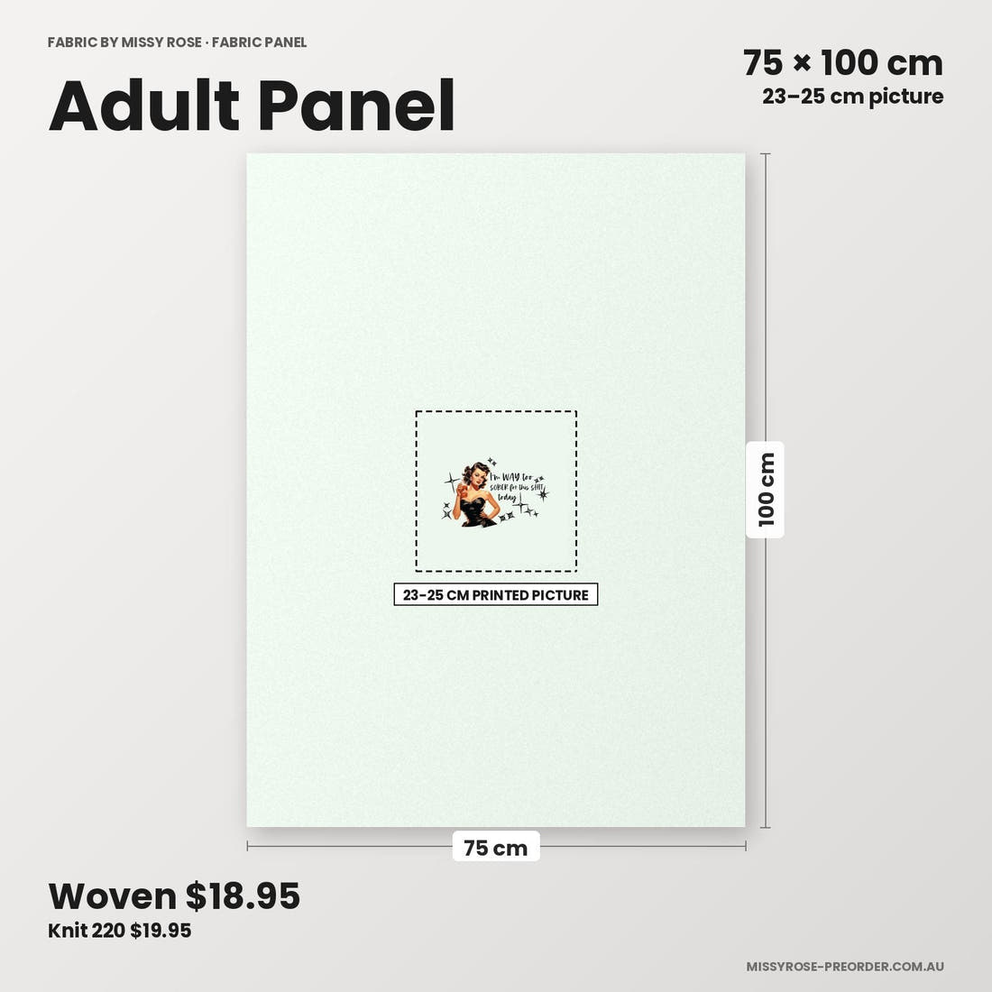 Profanity Fabric Panel 396 adult panel sizing – 23–25 cm printed picture on 75 × 100 cm fabric | Fabric by Missy Rose