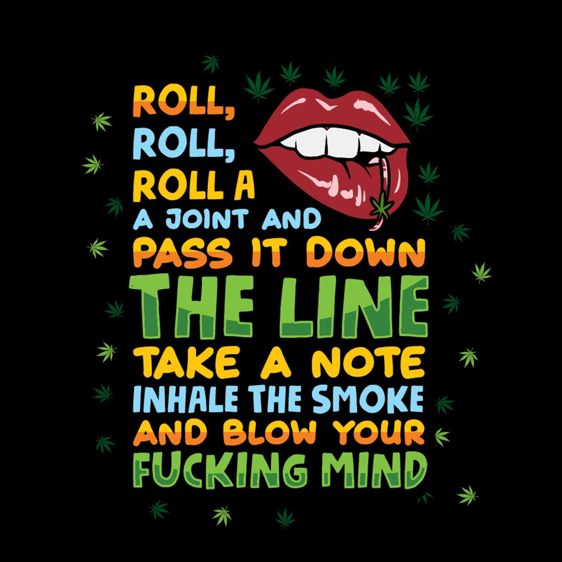 Profanity Fabric Panel 397 – full artwork close-up of the printed picture | Fabric by Missy Rose