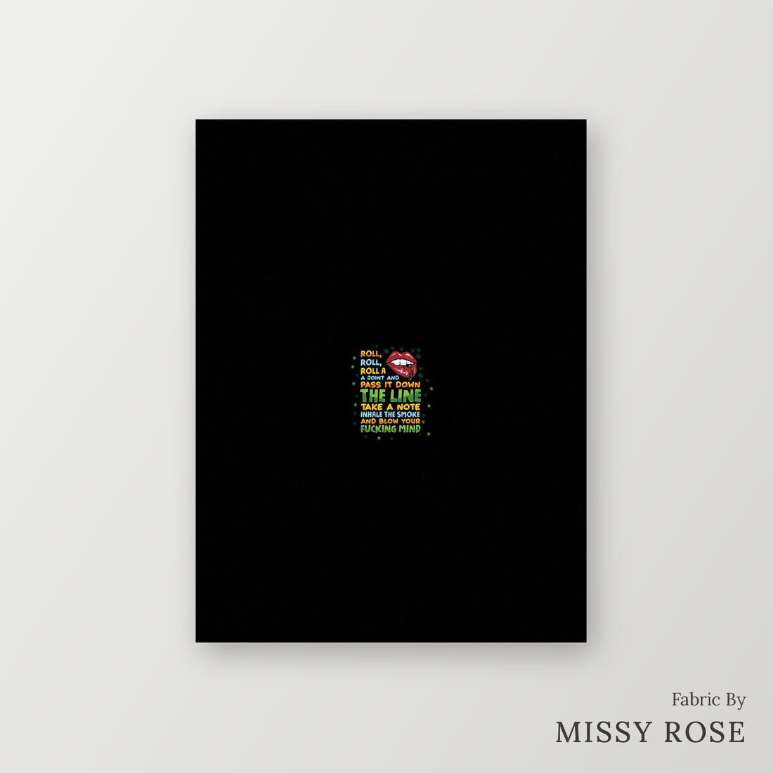 Profanity Fabric Panel 397 – printed fabric panel with centred picture, custom printed to order | Fabric by Missy Rose