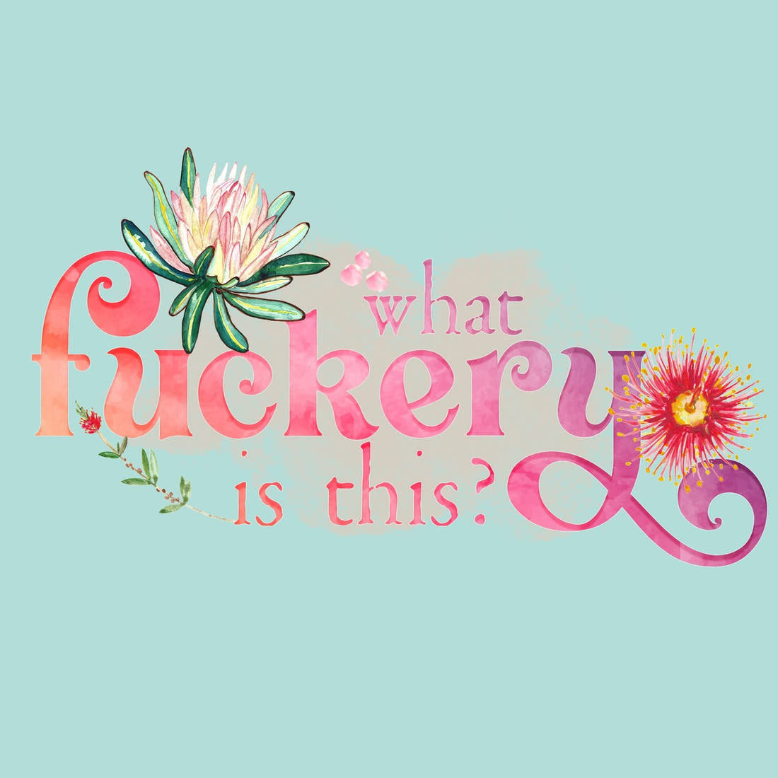 Profanity Fabric Panel 398 – full artwork close-up of the printed picture | Fabric by Missy Rose