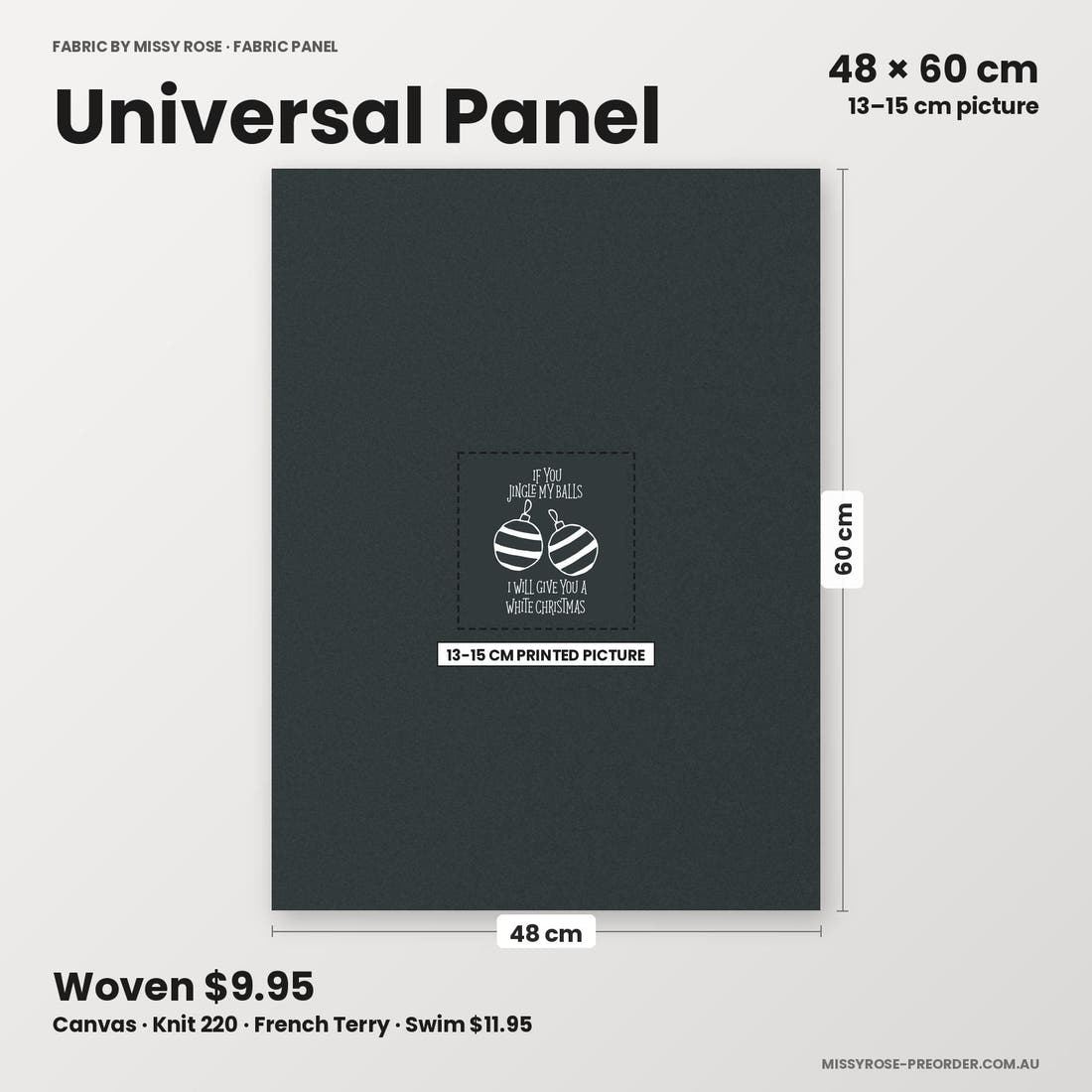 Profanity Fabric Panel 399 universal panel sizing – 13–15 cm printed picture on 48 × 60 cm fabric | Fabric by Missy Rose