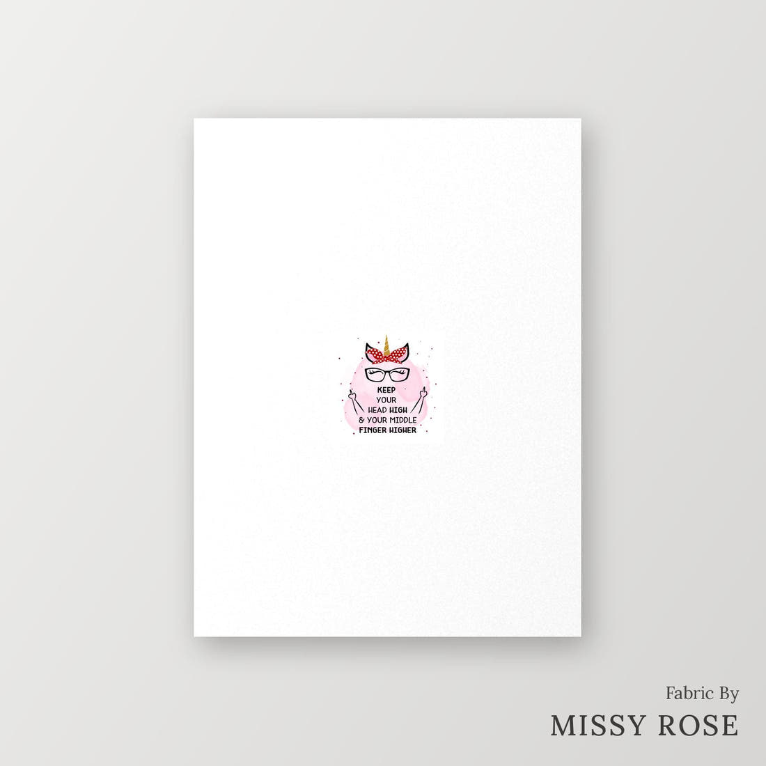 Profanity Fabric Panel 40 – printed fabric panel with centred picture, custom printed to order | Fabric by Missy Rose